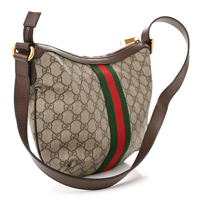 Gucci GG Supreme Monogram Web Small Ophidia Half Moon Hobo Brown 3 of 11