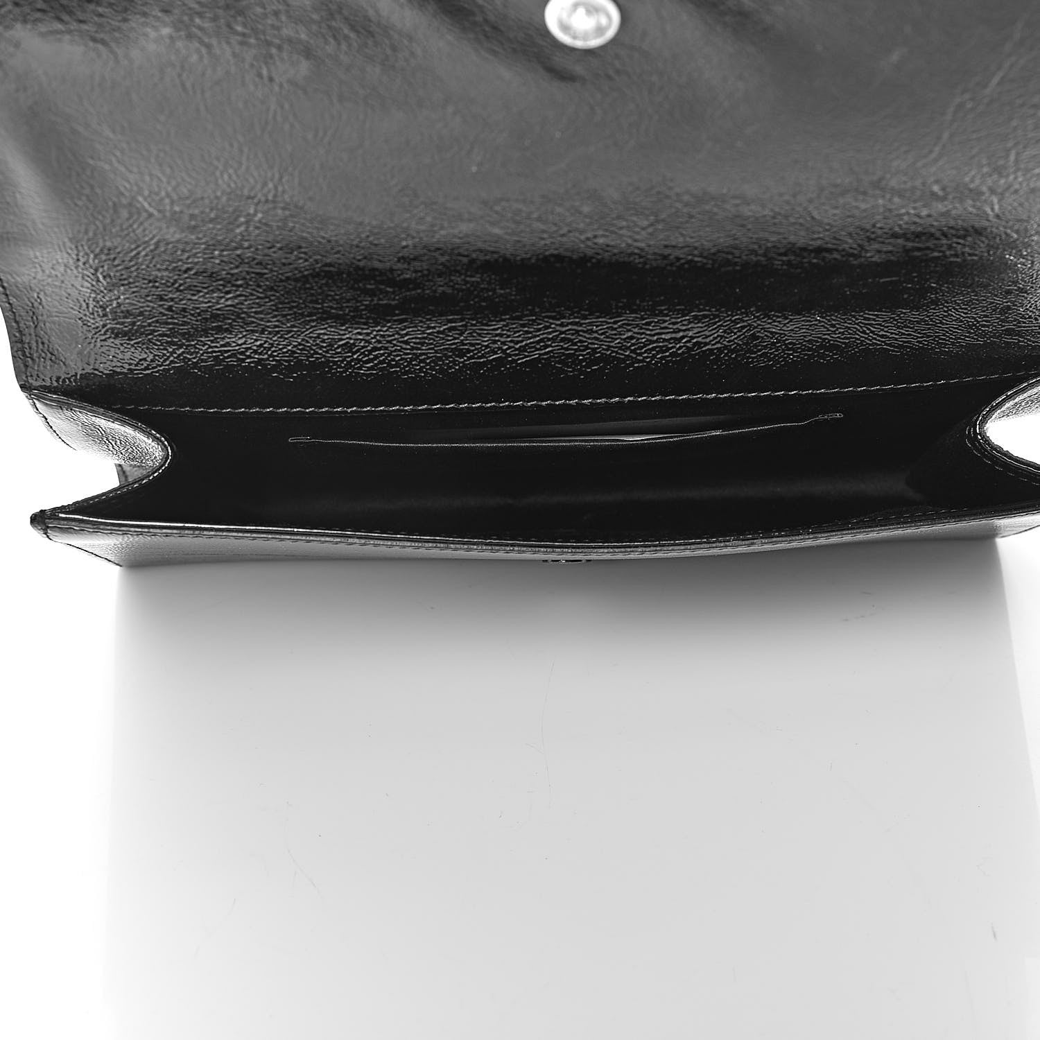 Saint Laurent Textured Patent Monogram Large Belle De Jour Clutch Black 5 of 9