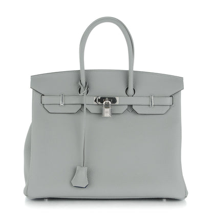 Hermes Togo Birkin 35 Gris Mouette Bleu Agate 1 of 24