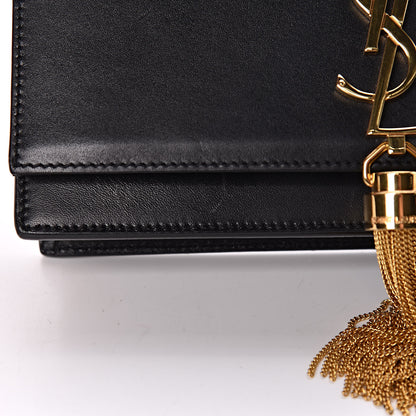 Saint Laurent Smooth Calfskin Classic Monogram Kate Tassel Chain Wallet Black 10 of 16