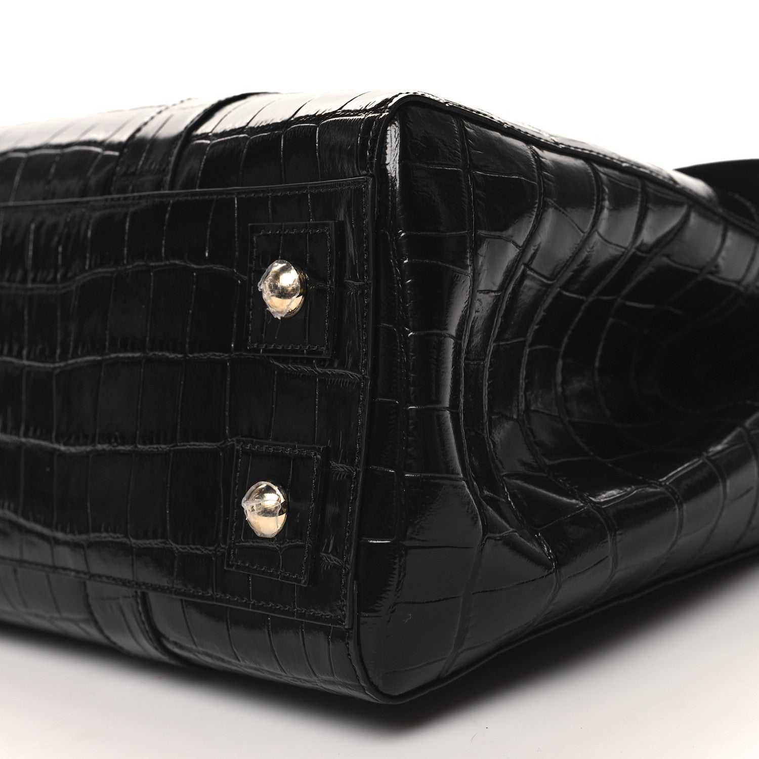 Mulberry Shiny Calfskin Crocodile Print Small Bayswater Satchel Black 9 of 9