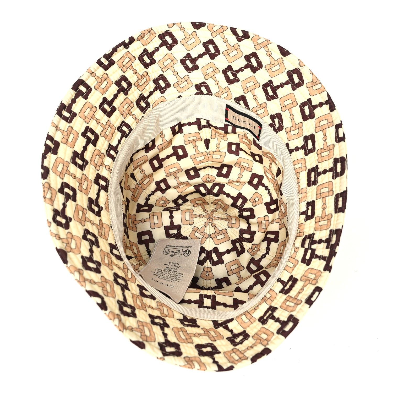 Gucci New Canvas Horsebit Alina Bucket Hat M Beige Multicolor 6 of 8