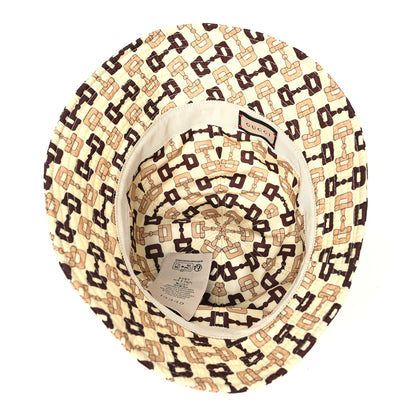 Gucci New Canvas Horsebit Alina Bucket Hat M Beige Multicolor 6 of 8