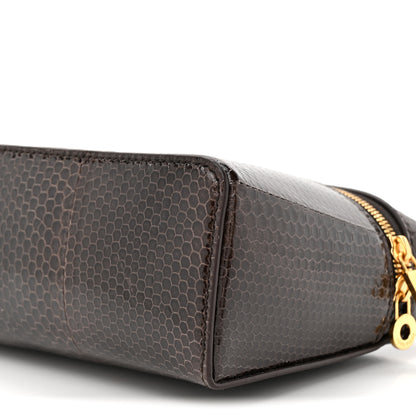 Loro Piana Water Snakeskin L19 Extra Pocket Pouch Dark Chocolate Licorice 8 of 10