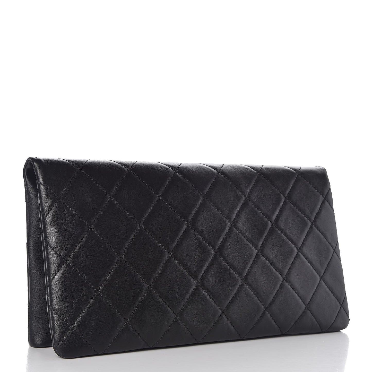 Calfskin Quilted CC Clutch Black