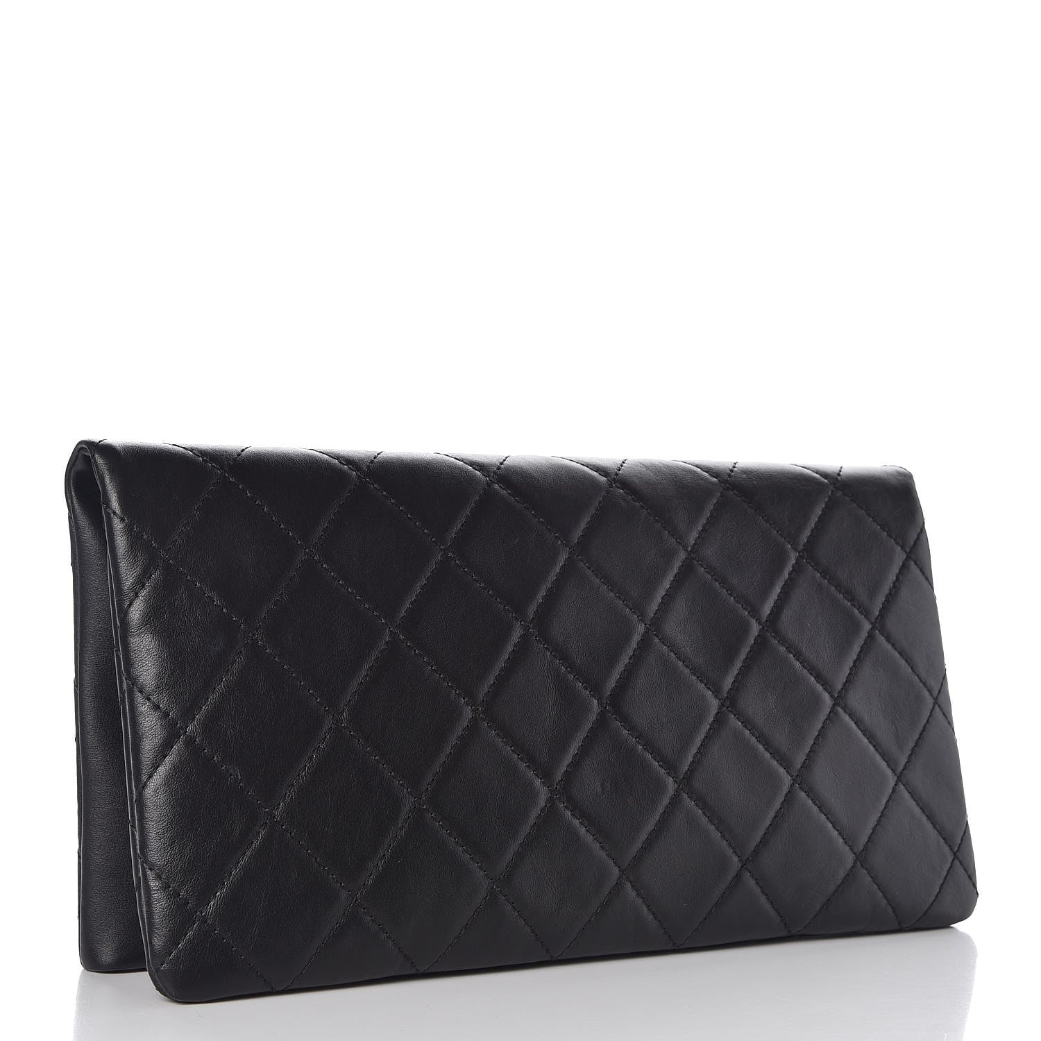 Chanel Calfskin Quilted CC Clutch Black 3 of 9