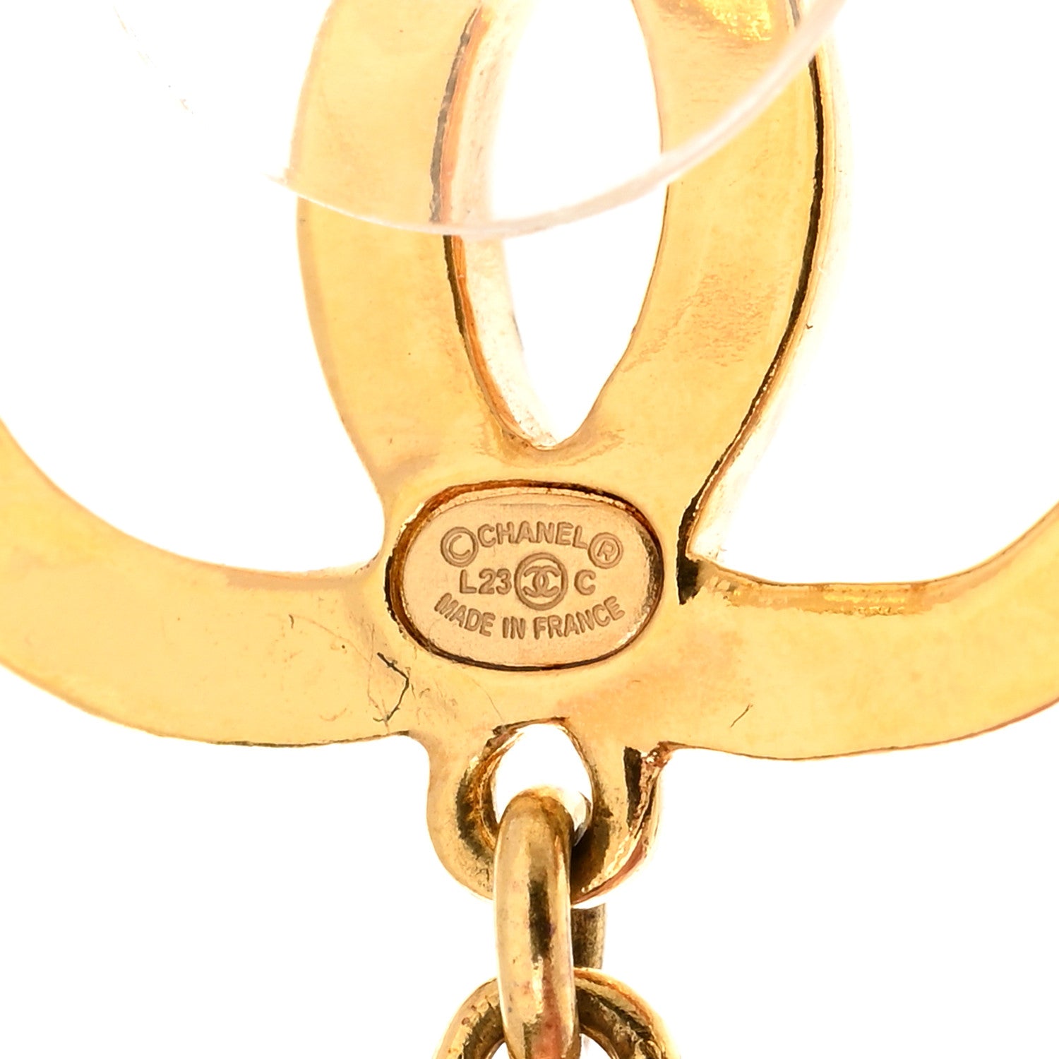 Chanel Metal Resin CC Drop Earrings Gold Pink Orange 3 of 5