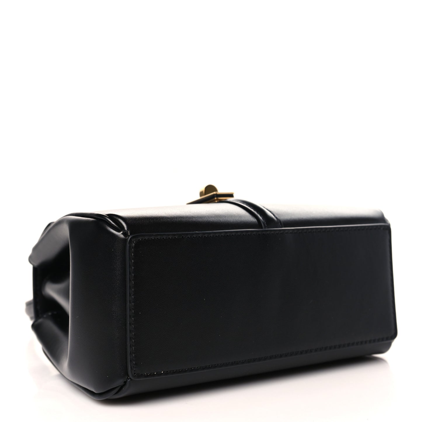 Satinated Calfskin Mini 16 Top Handle Bag Black
