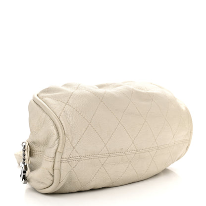 Chanel Metallic Deerskin Stitched Bowler Grey 4 of 12