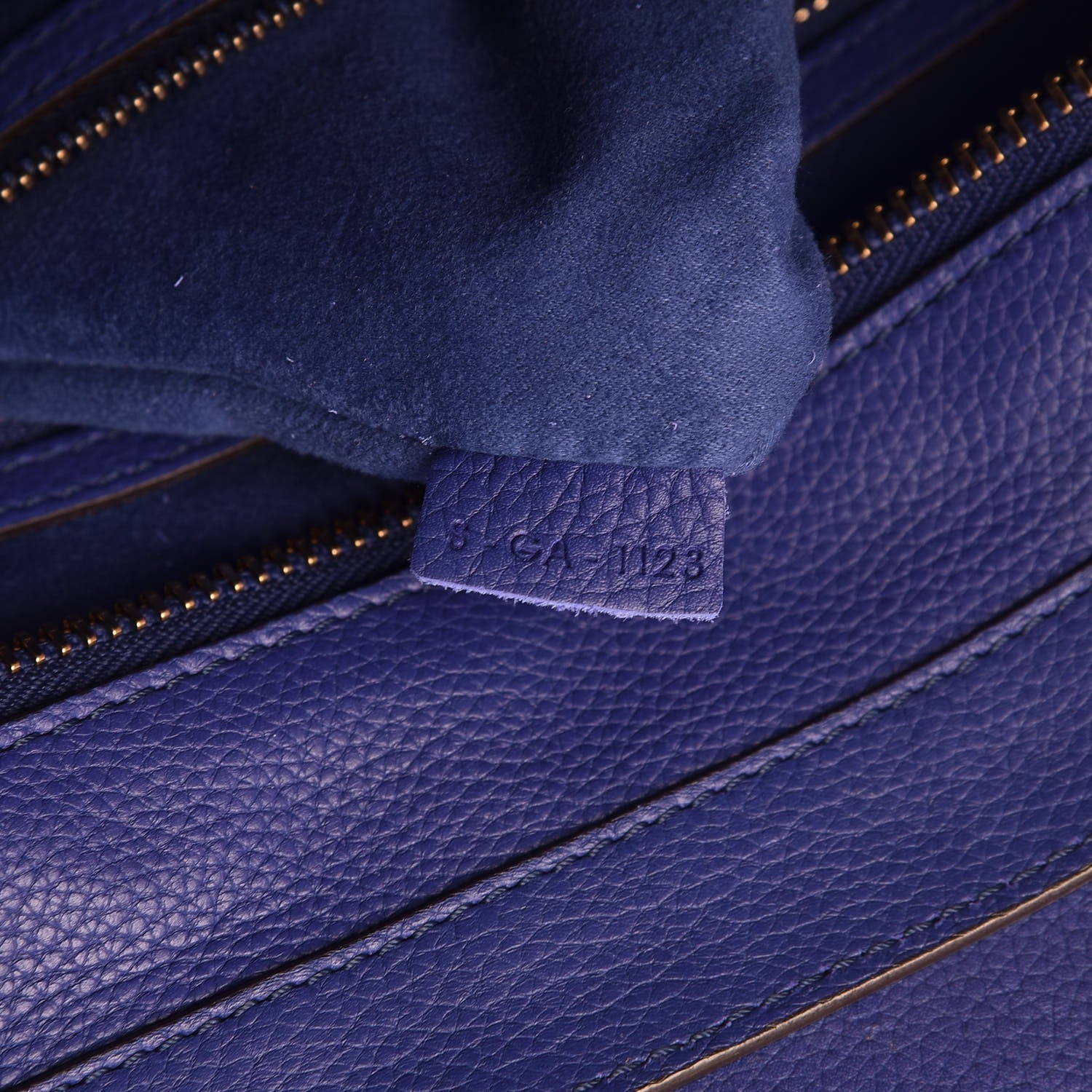 Celine Drummed Calfskin Mini Luggage Indigo 7 of 11