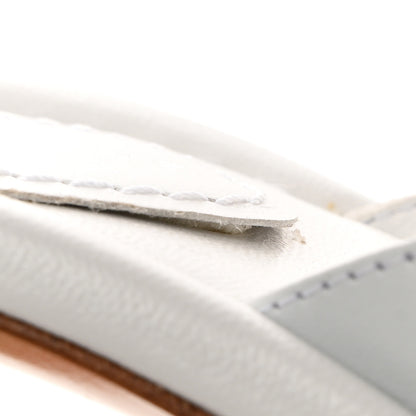 Louis Vuitton Calfskin Signature Thong Sandal 37.5 White 9 of 11