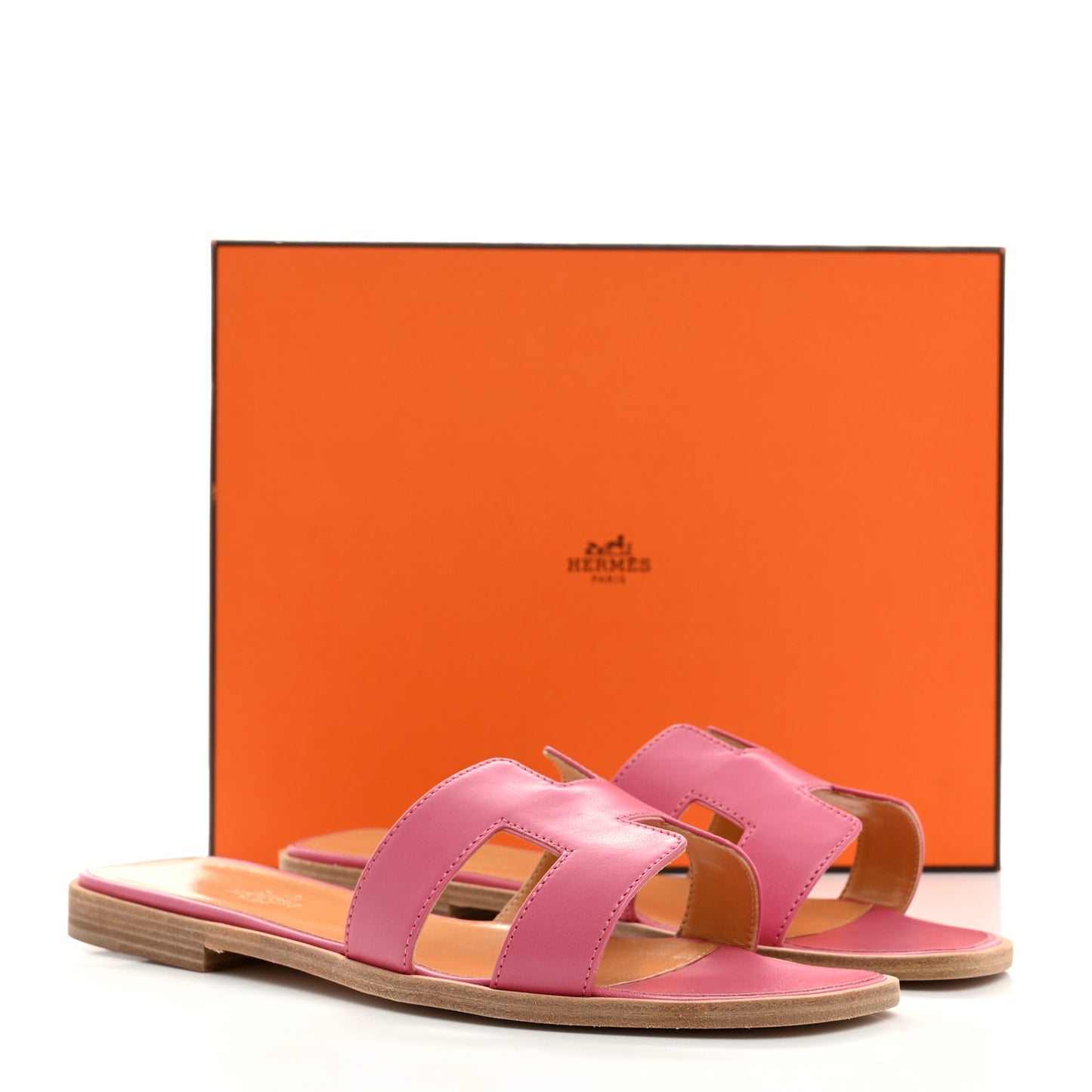 Box Calfskin Oran Sandals 39 Rose Petale