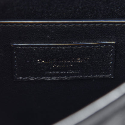 Saint Laurent Crinkled Calfskin Matelasse Monogram Baby Niki Chain Satchel Black 6 of 8
