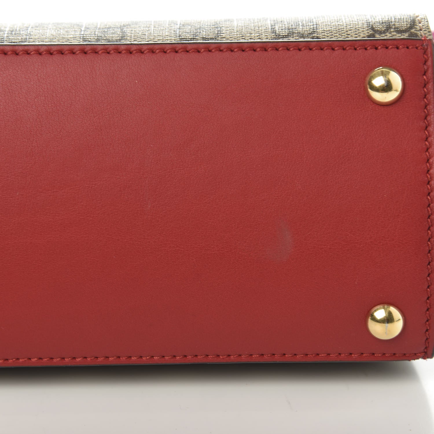 Gucci GG Supreme Monogram Calfskin Medium Padlock Top Handle Bag Beige Hibiscus Red New Rosette 12 of 13