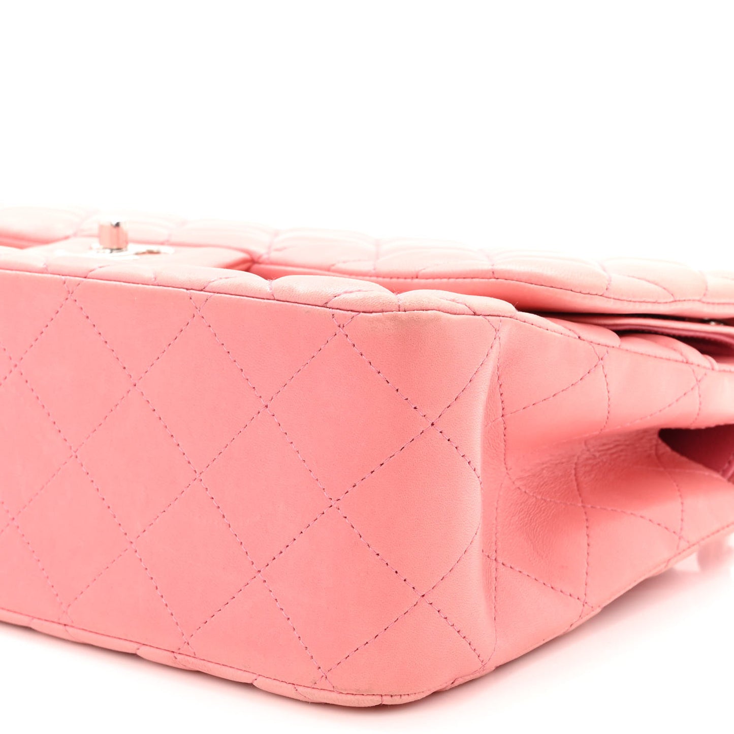 Lambskin Quilted Jumbo Double Flap Pink