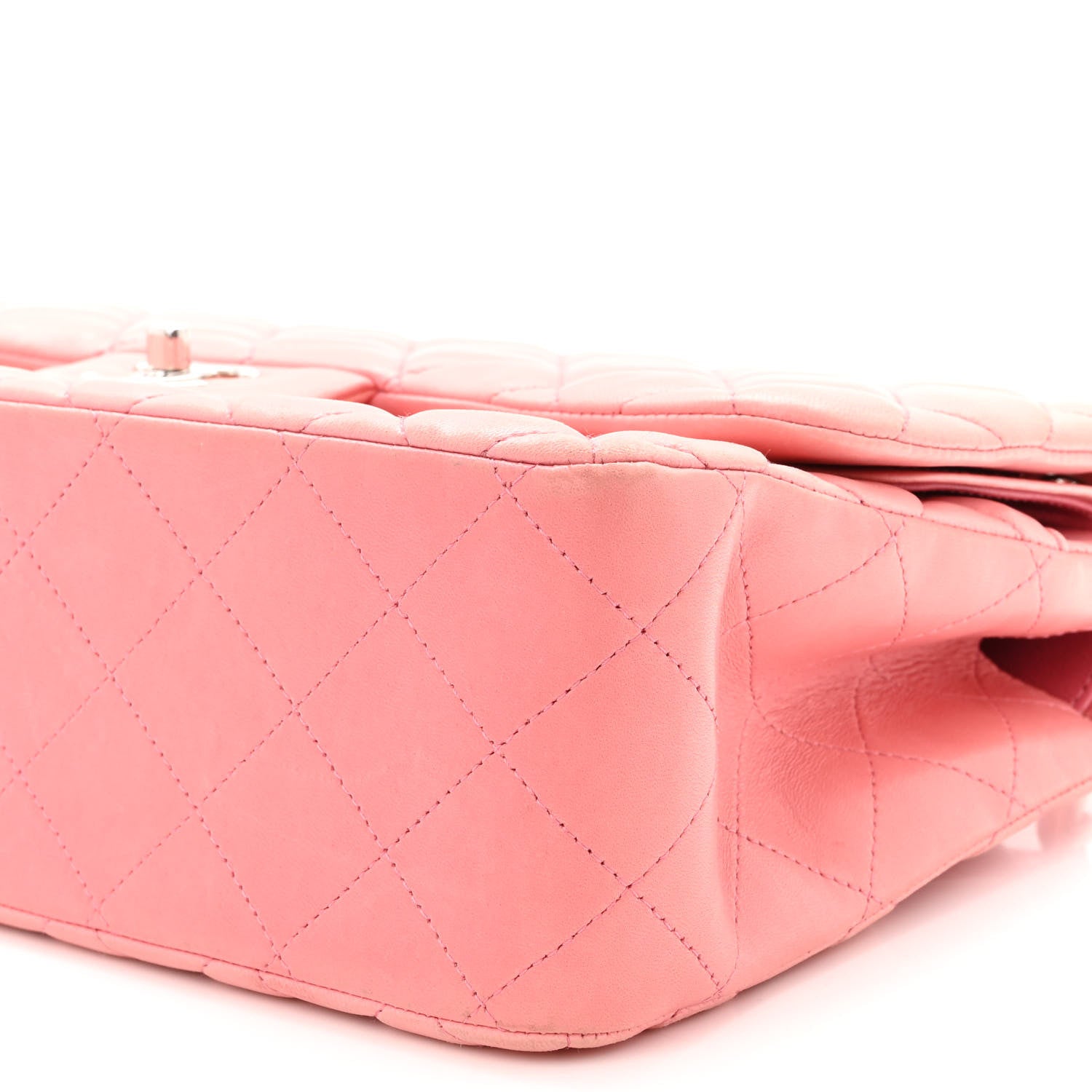 Chanel Lambskin Quilted Jumbo Double Flap Pink 11 of 15