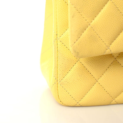 Chanel Caviar Quilted Medium Double Flap Yellow 12 of 20