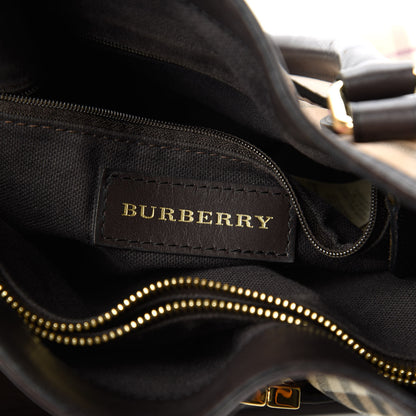 Burberry Haymarket Check Medium Golderton Tote Chocolate 8 of 14