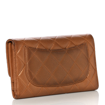 Chanel Metallic Caviar Quilted Large Flap Wallet Copper 3 of 10