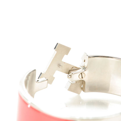Hermes Enamel Wide Clic Clac H Bracelet PM Rouge Corail 5 of 6