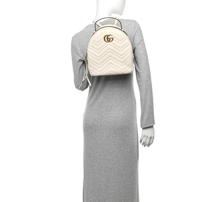 Gucci Calfskin Matelasse GG Marmont Dome Backpack White 2 of 13