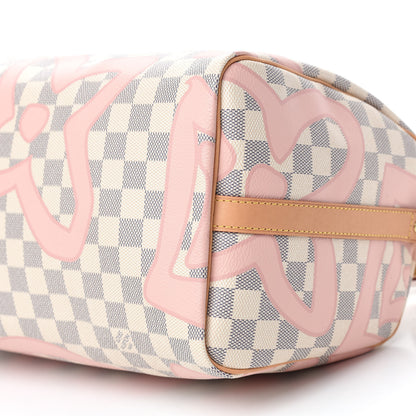 Louis Vuitton Damier Azur Tahitienne Speedy Bandouliere 30 Rose Ballerine 7 of 10