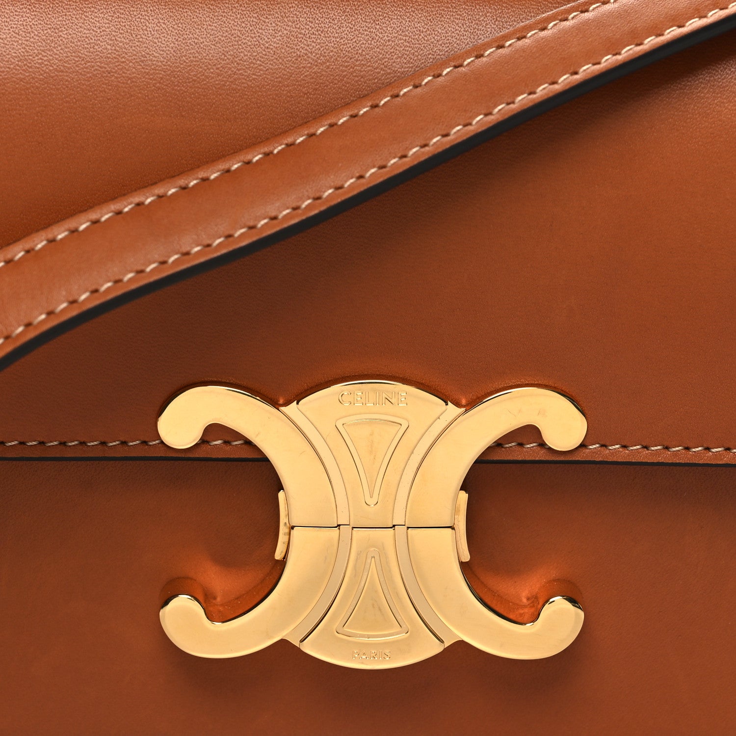 Celine Natural Calfskin Triomphe Shoulder Bag Tan 8 of 11