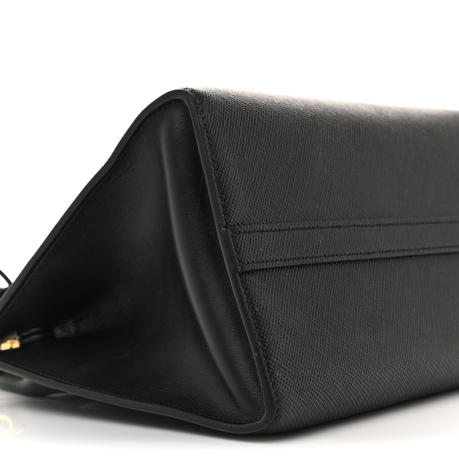 Prada Saffiano Cuir Calfskin Small Monochrome Top Handle Tote Black 8 of 15