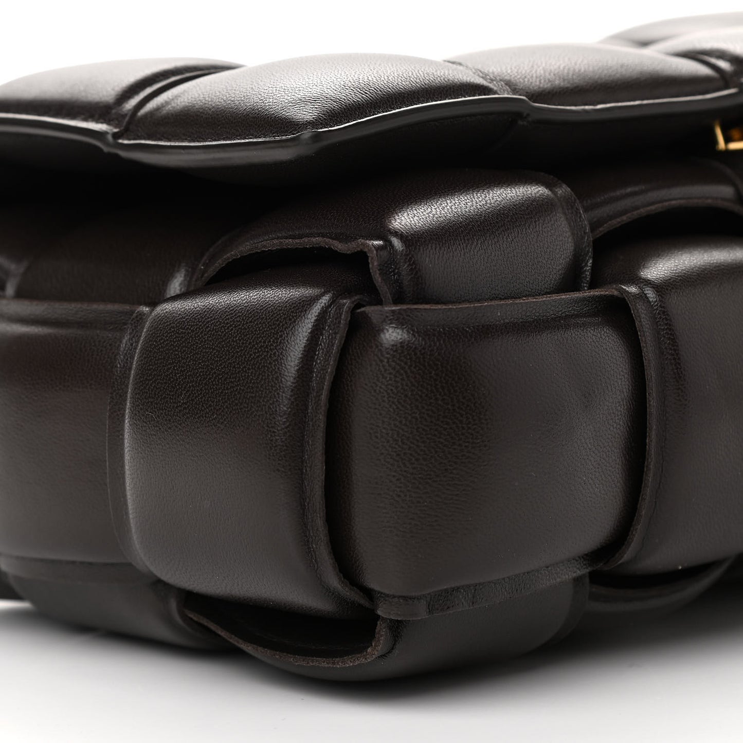 Nappa Maxi Intreccio Padded Cassette Crossbody Bag Fondente