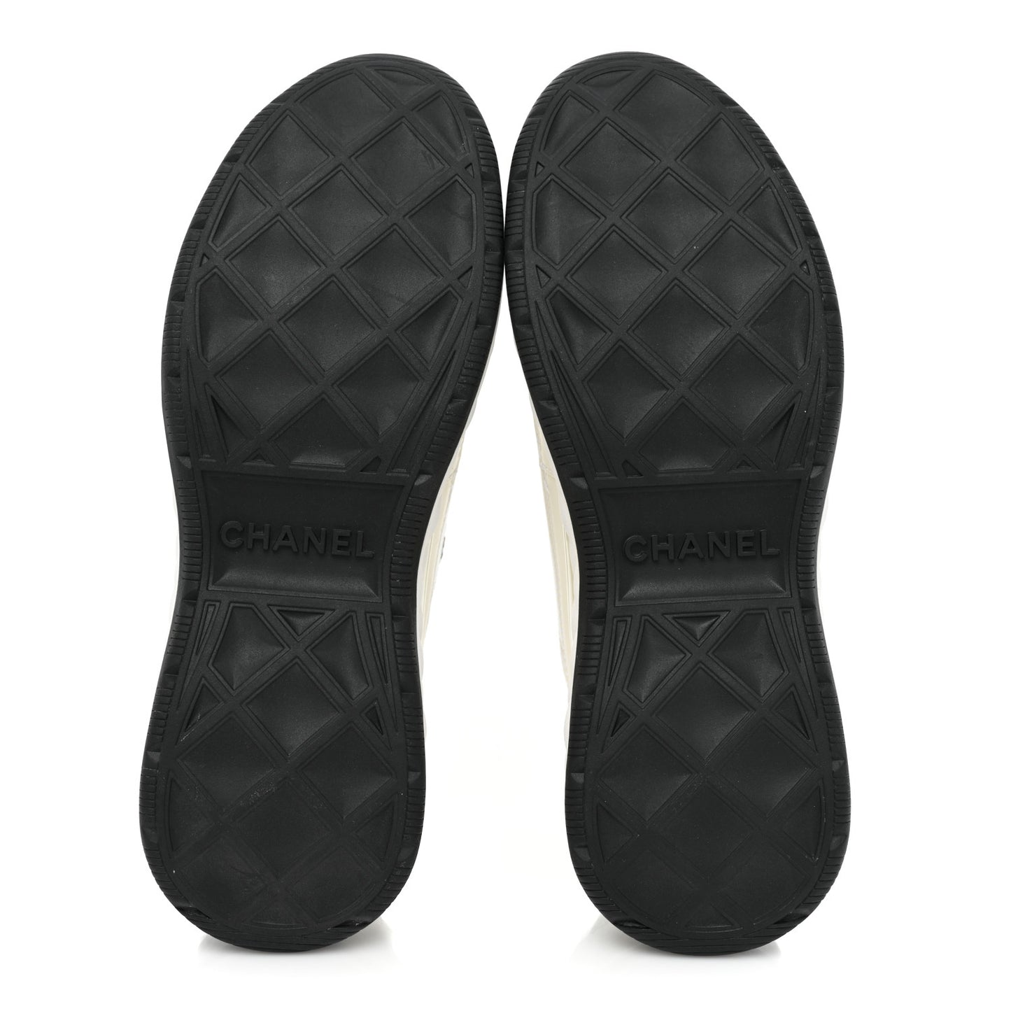 Velvet Calfskin Mixed Fibers CC Sneakers 38.5 Ivory Black
