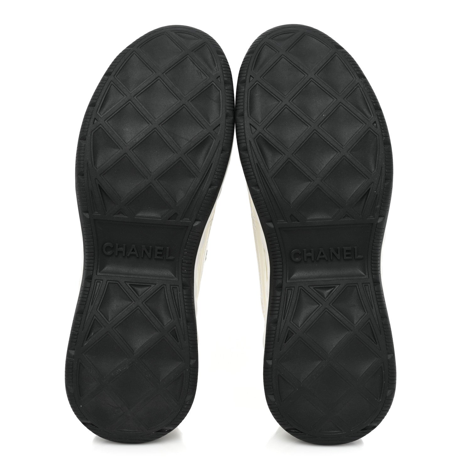 Chanel Velvet Calfskin Mixed Fibers CC Sneakers 38.5 Ivory Black 6 of 11