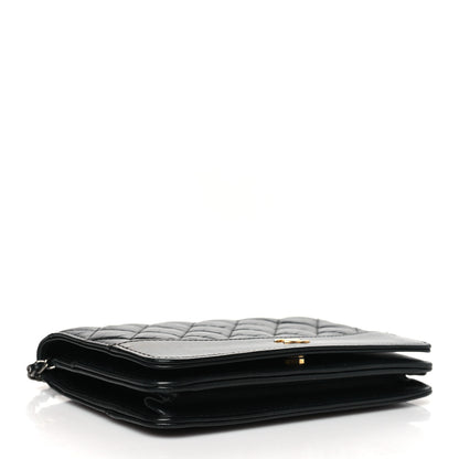 Chanel Aged Calfskin Quilted Gabrielle Wallet On Chain WOC Black 4 of 11