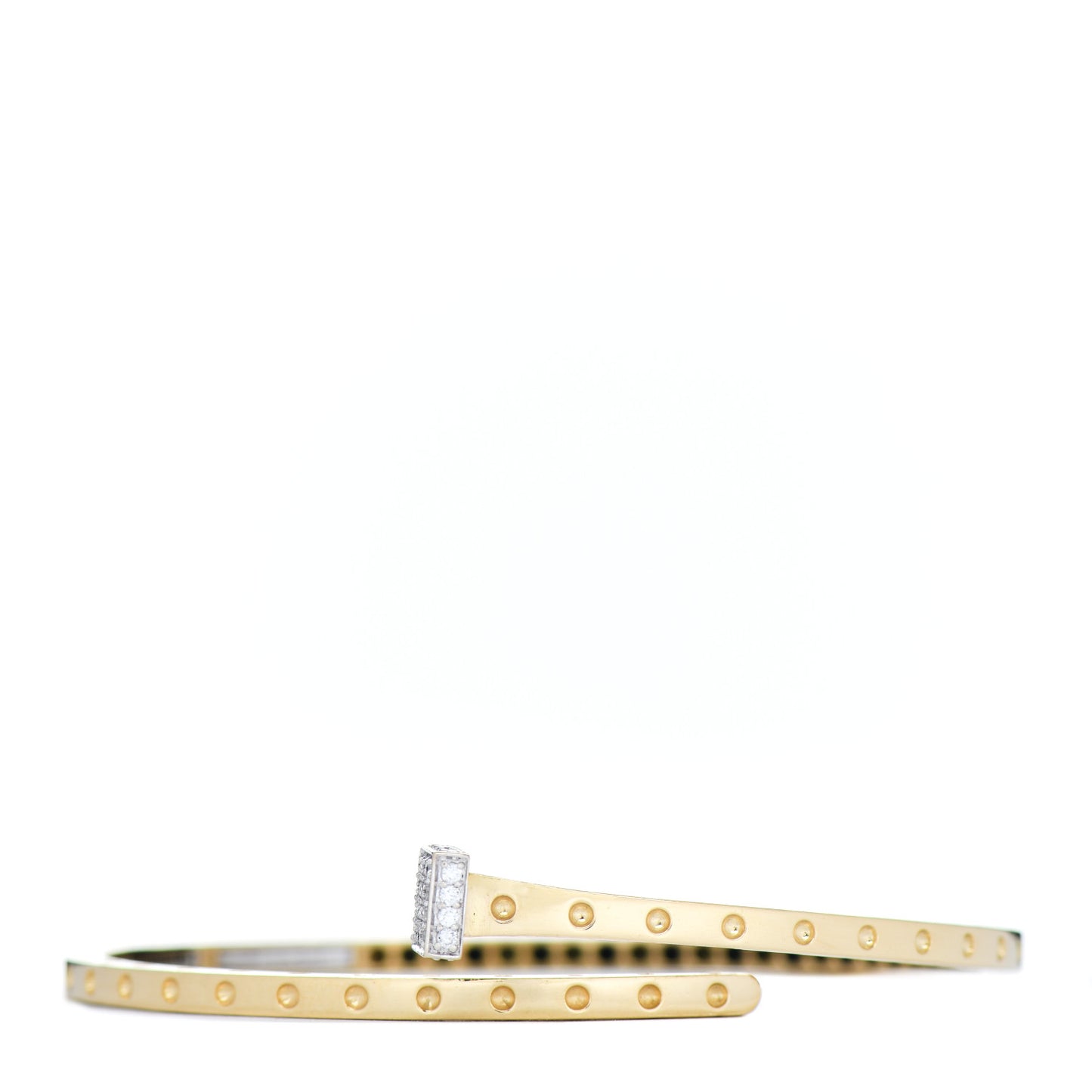 18K Yellow Gold Diamond Nail Bangle Bracelet