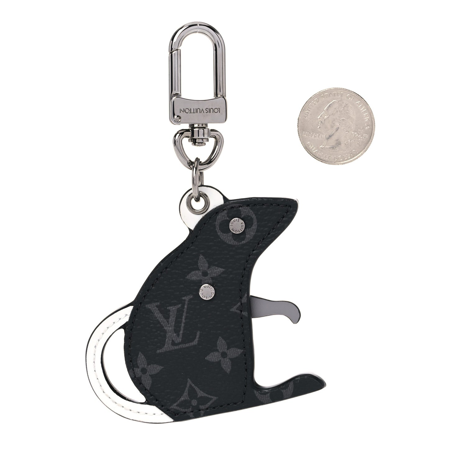 Calfskin Monogram Eclipse Rat Bag Charm Key Holder