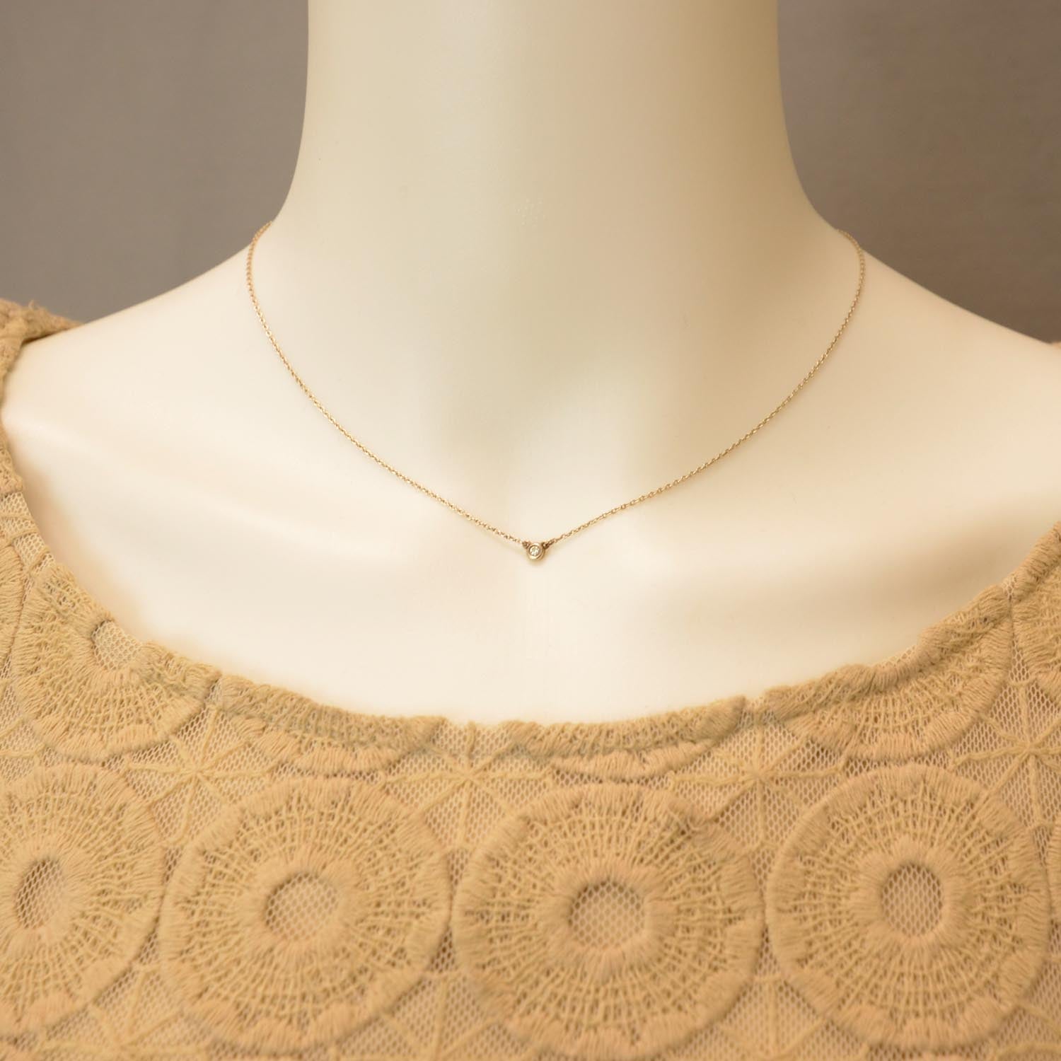 Tiffany Sterling Silver Diamond .03ct Elsa Peretti Diamonds by the Yard Pendant Necklace 2 of 5