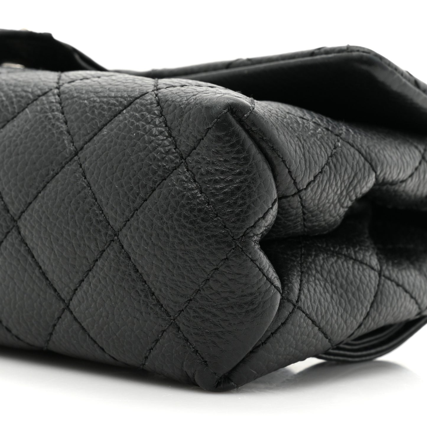 Grained Calfskin Quilted 2.55 Reissue Flap Belt Bag Clutch Black