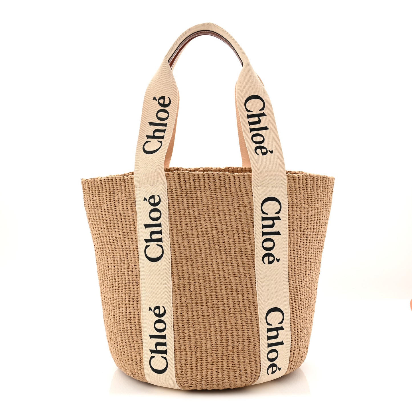 Raffia Large Woody Tote White