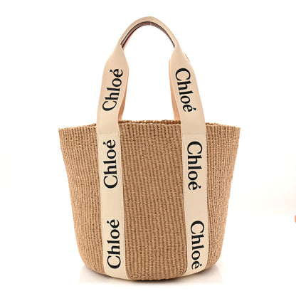 Chloe Raffia Large Woody Tote White 1 of 10