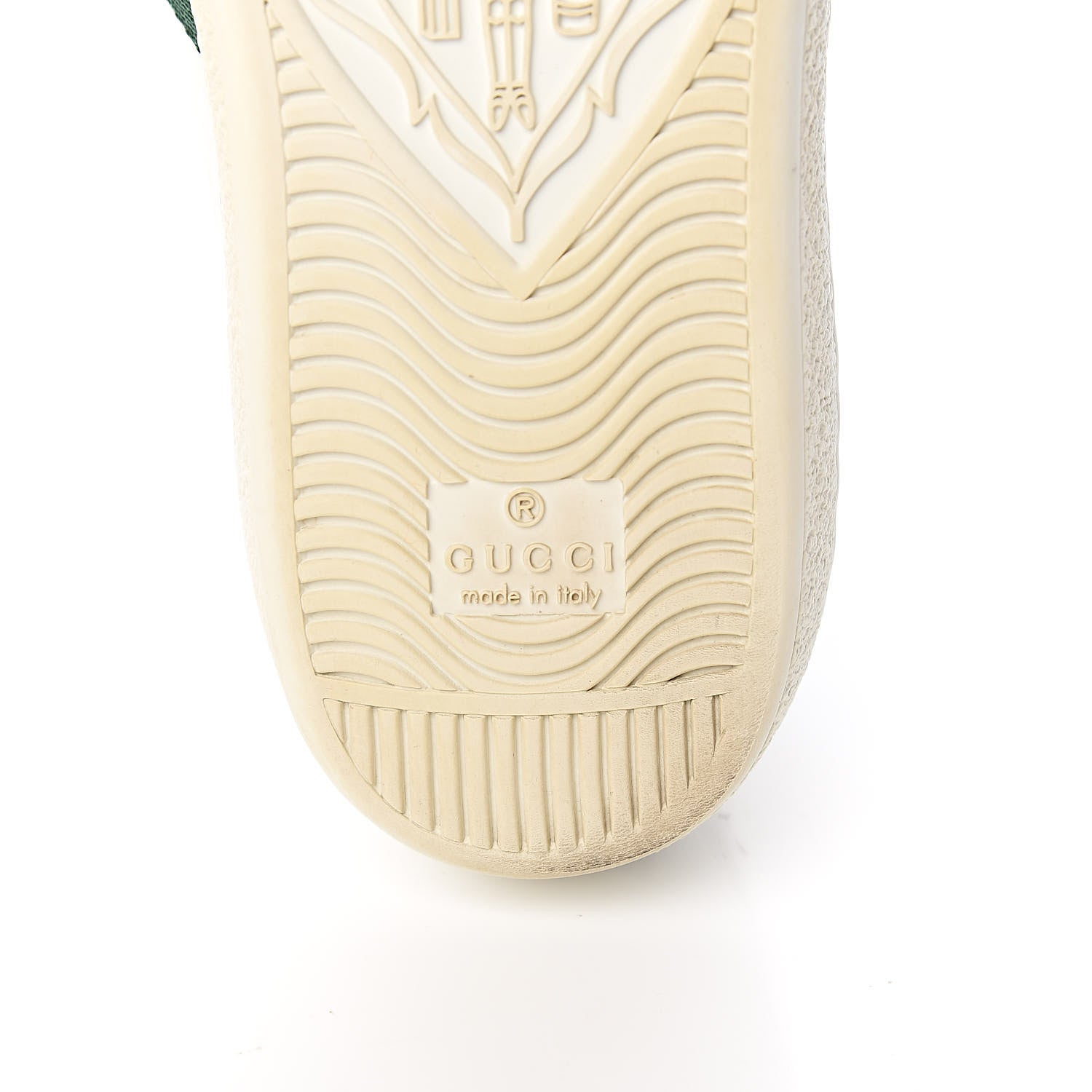 Gucci Calfskin Crocodile Web Ace Sneakers 36.5 White Green 7 of 12