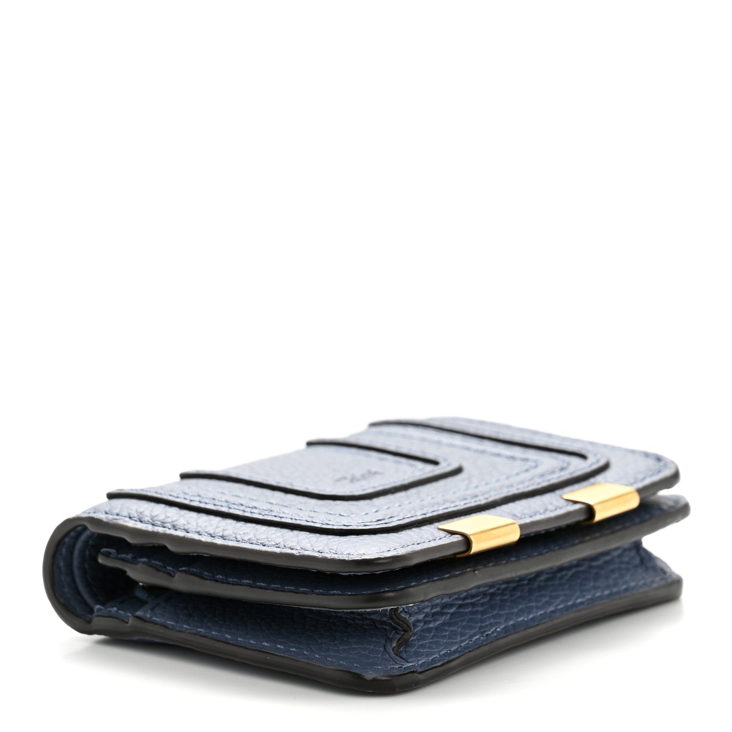 Chloe Grained Calfskin Marcie Compact Wallet Royal Navy 4 of 11