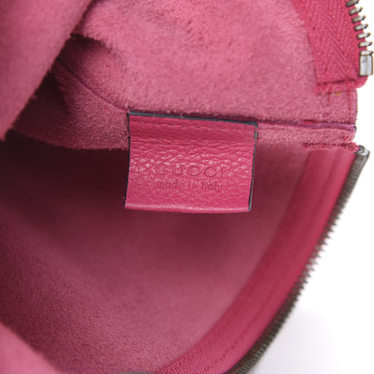 Gucci Pebbled Calfskin Medium Logo Portfolio Clutch Box Pink Green 6 of 7