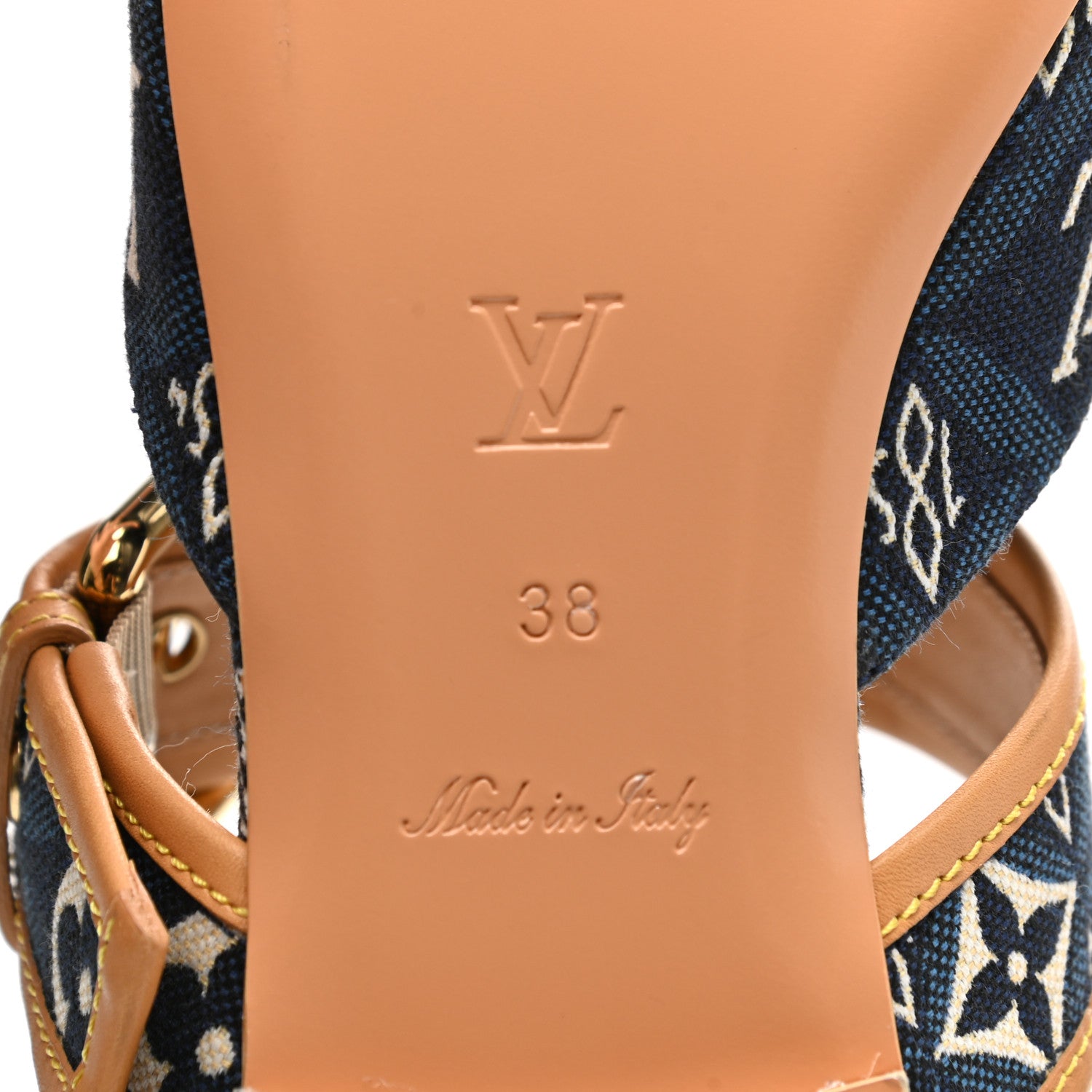 Louis Vuitton Jacquard Since 1854 Sofia Flat Mule 38 Blue 6 of 9