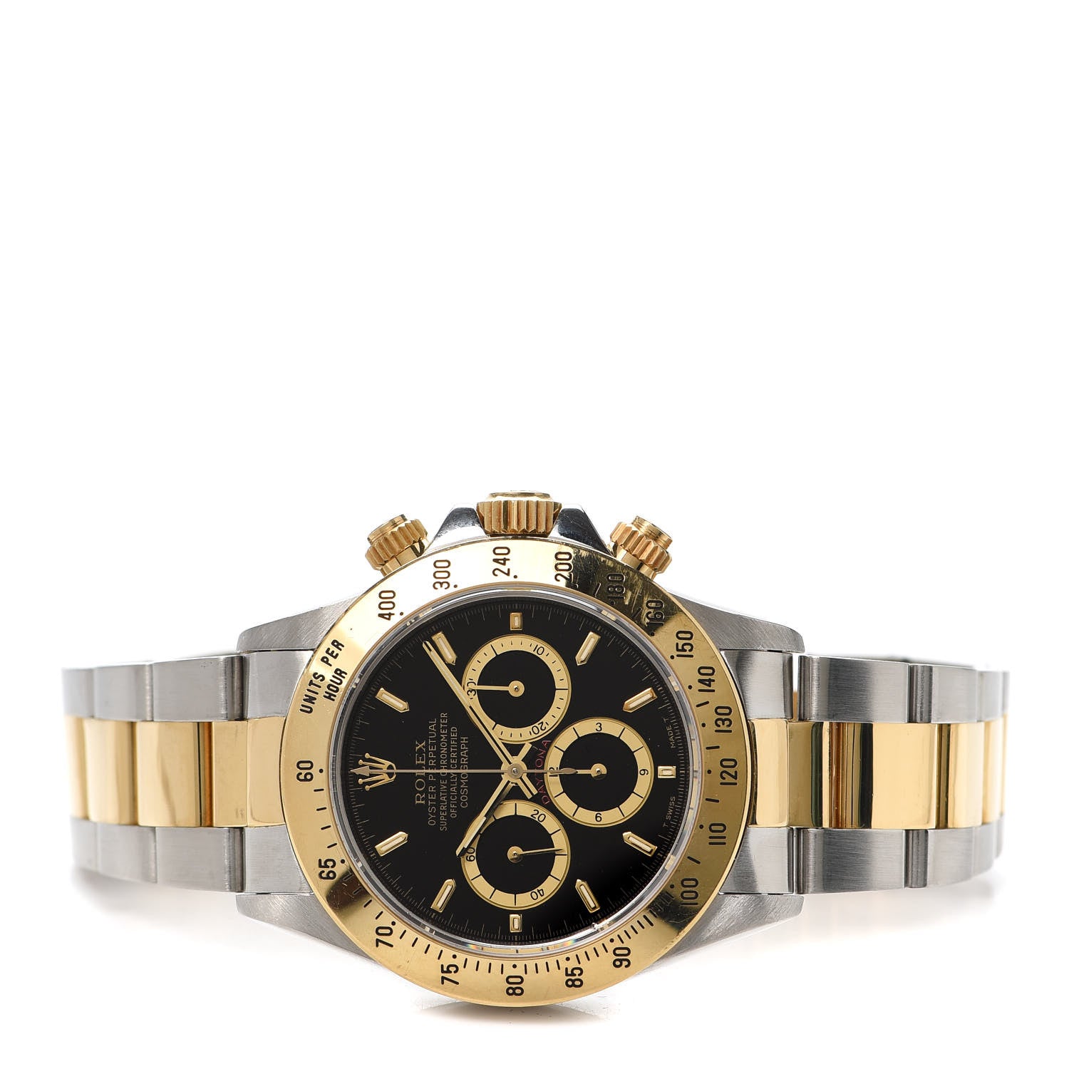 Rolex Stainless Steel 18K Yellow Gold 40mm Cosmograph Daytona Zenith Inverted 6 Watch Black 16523 2 of 5