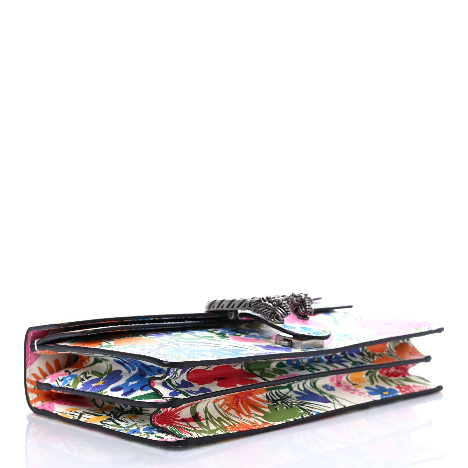 Gucci X KEN SCOTT New Shangai Calfskin Jardin D'Avril Floral Print Small Dionysus Shoulder Bag Ivory Pink 3 of 9