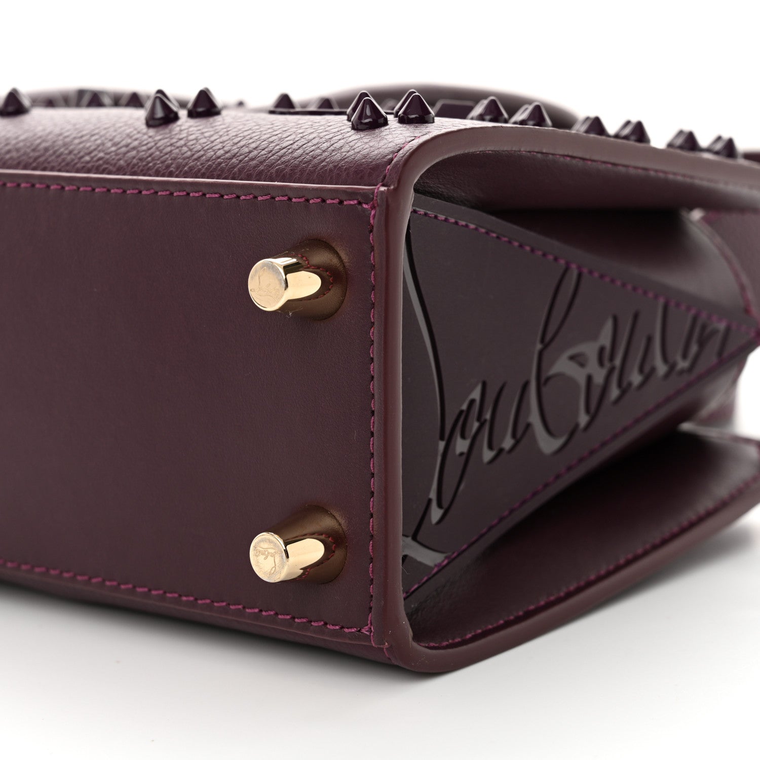 Christian Louboutin Calfskin Spikes Loubinthesky Paloma Baguette Merlot 10 of 10