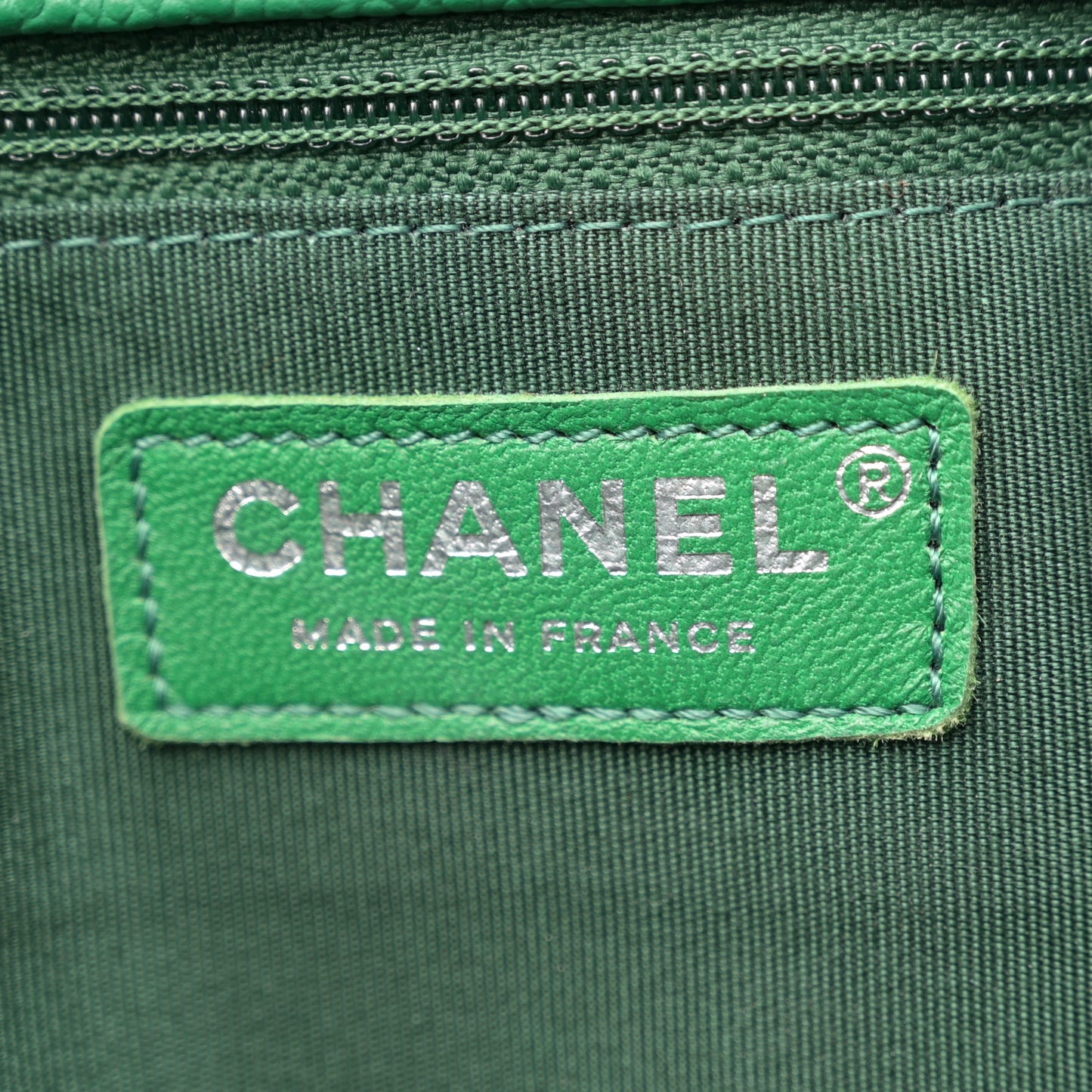 Caviar Quilted Large Classic Shopping Tote Green