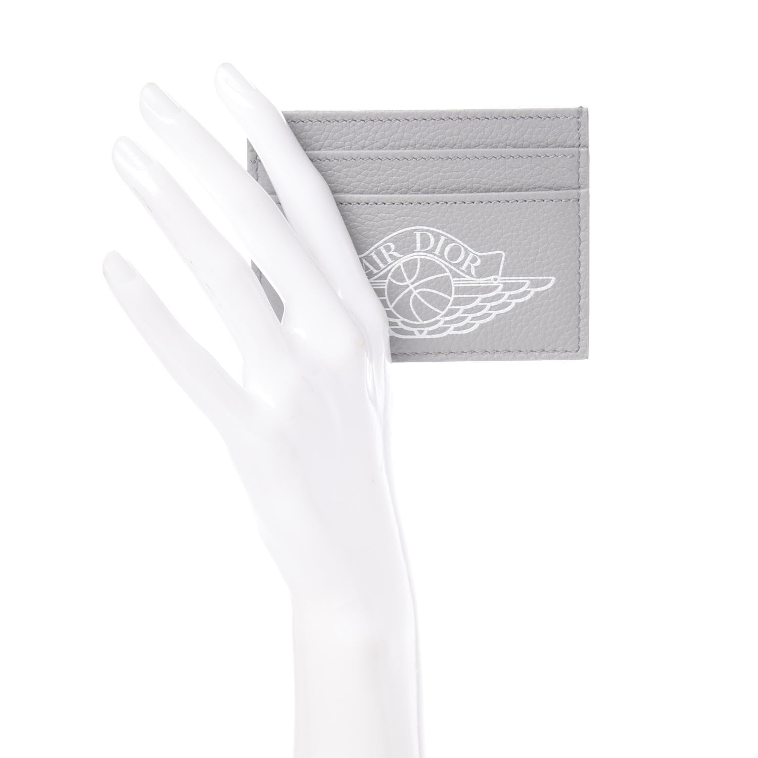 Christian Dior X AIR JORDAN Grained Calfskin Card Holder Grey 2 of 8