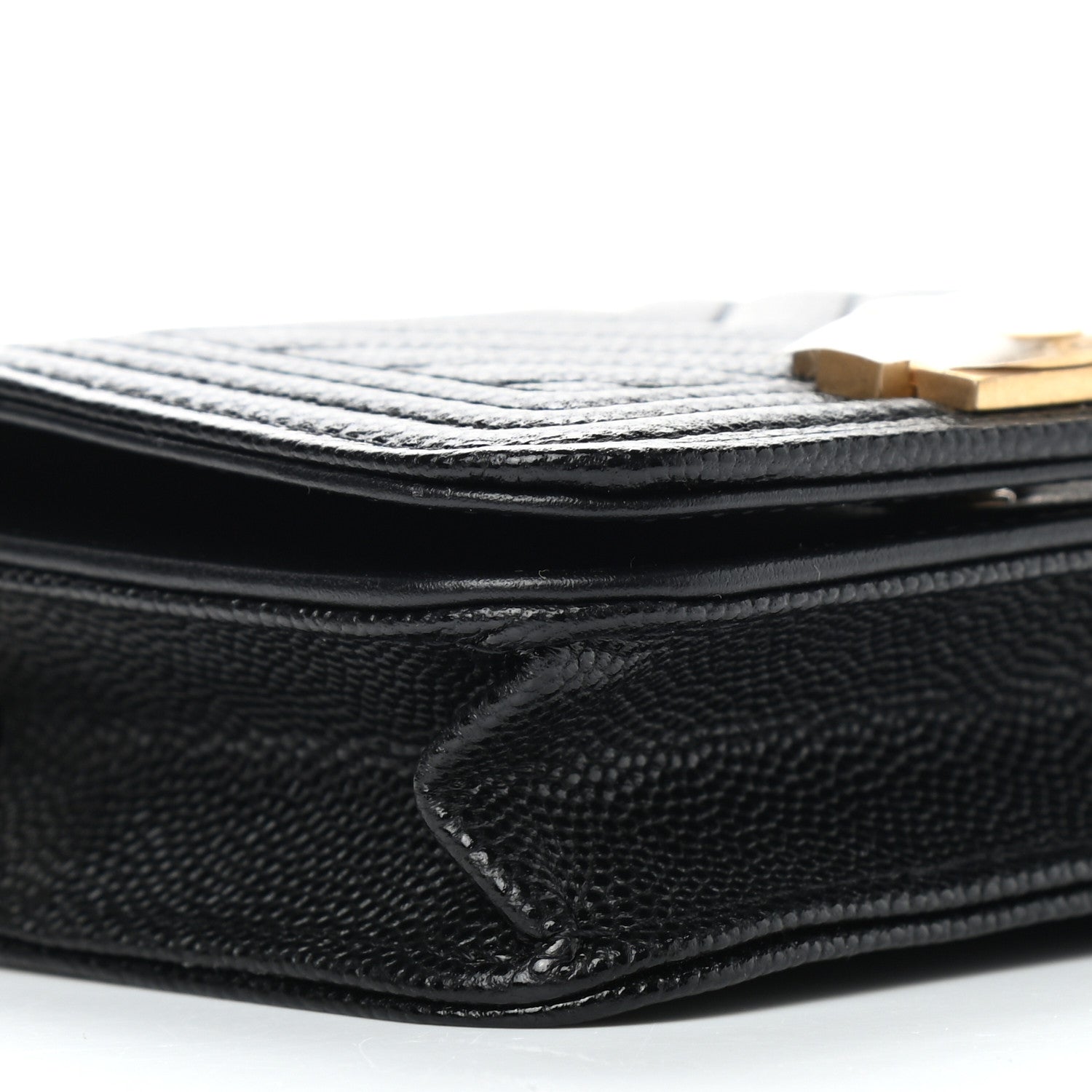 Chanel Caviar Chevron Quilted Boy Flap Waist Belt Bag Black 9 of 10