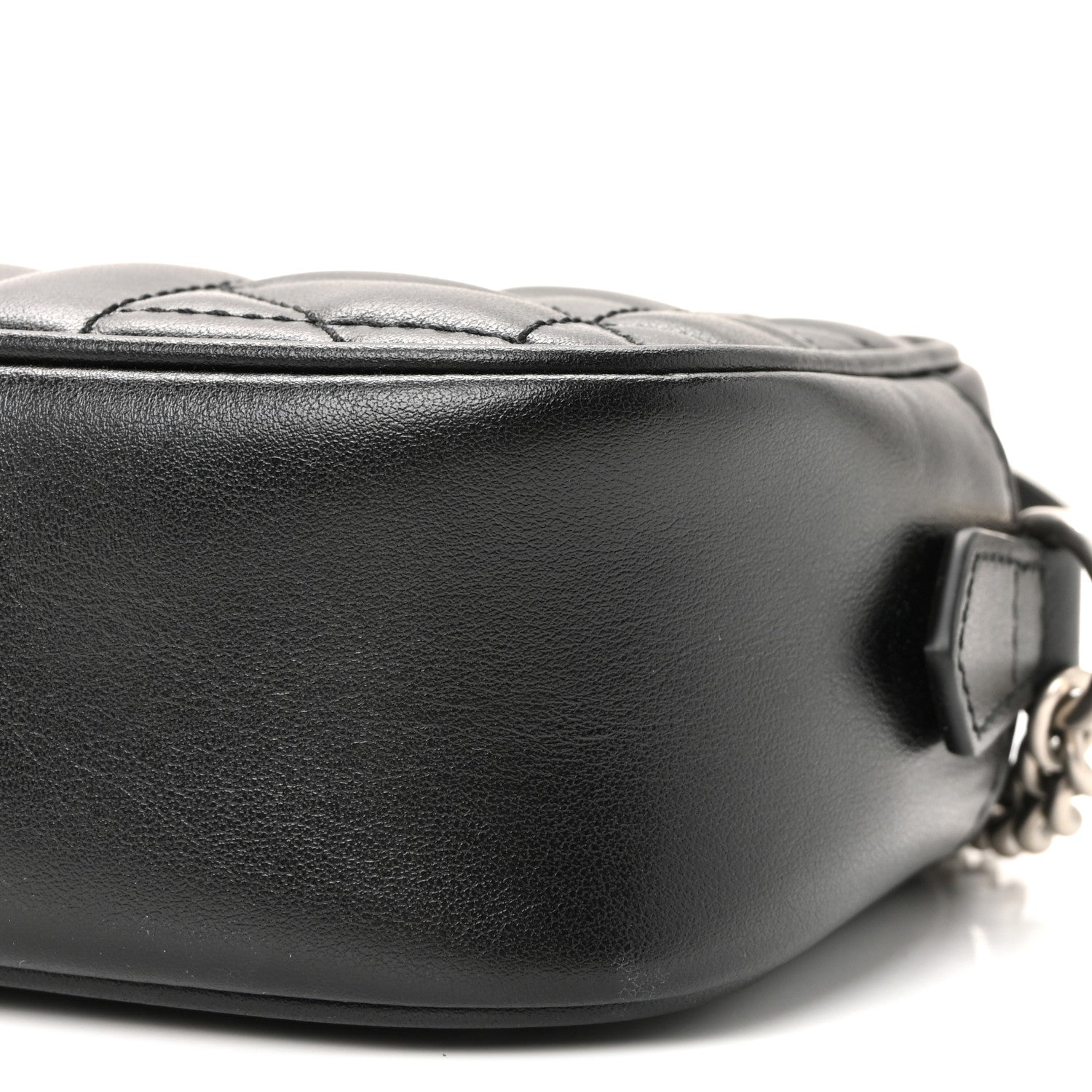 Gucci Calfskin Matelasse Aria Mini GG Marmont Chain Shoulder Bag Black 10 of 10