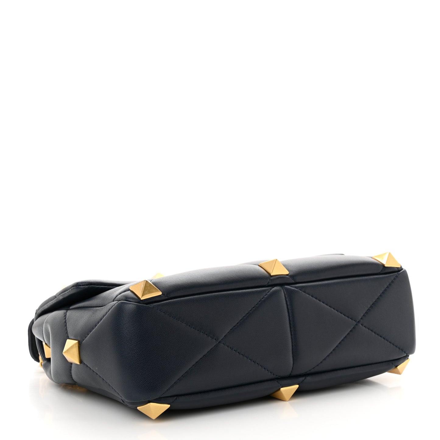 Nappa Large Roman Stud Shoulder Bag Marine